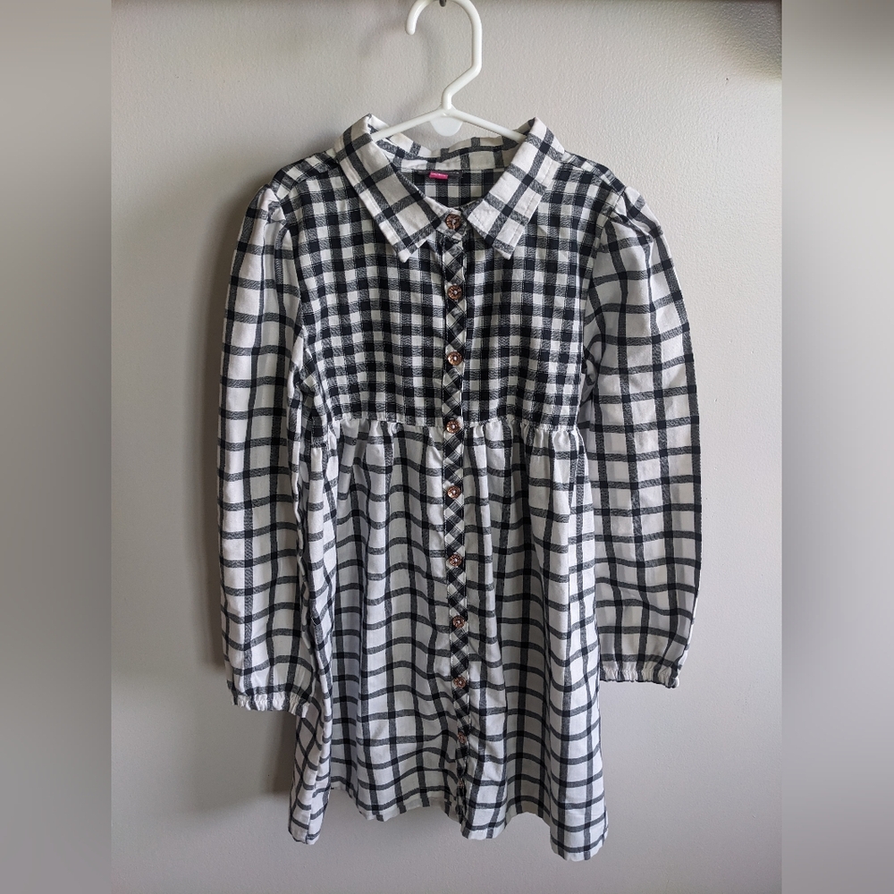 Girls Vince camuto black & white gingham dress size 10 Farmhouse Country Prairie